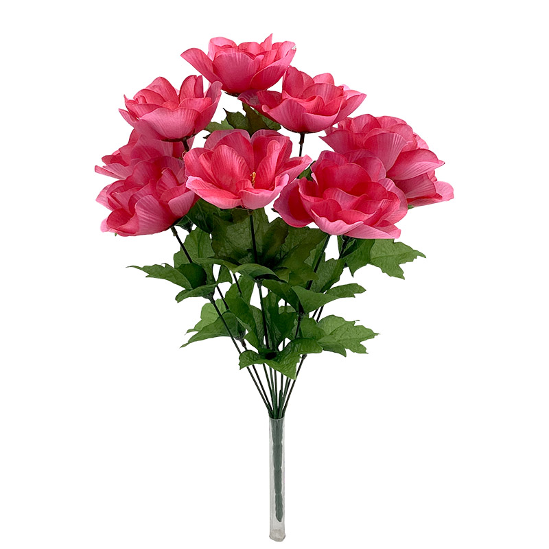 16 inch printed rose bush pink for DIY wedding flower arrangements, table decorations, bouquets, party decorations